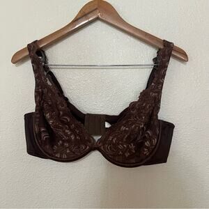 Cacique sexy sensual Brown lace unlined underwire bra 40C